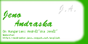 jeno andraska business card